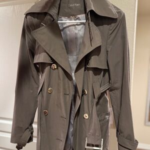 Grey/Taupe Belted Calvin Klein Trench Coat